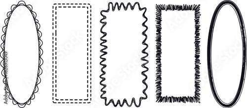 Set of decorative vector frames with diverse shapes, ideal for adding a creative touch to any design project