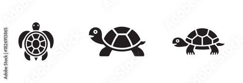 Stylized turtle icon, sea turtles various icon, internet concept symbol for website button or mobile app, vector illustration EPS 10.