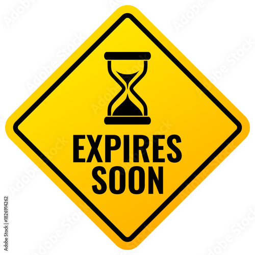 Expires soon yellow warning sign