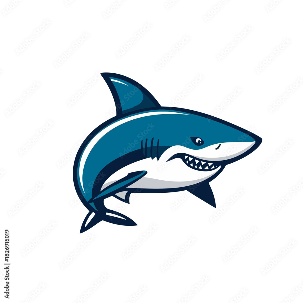 Fototapeta premium Shark Cartoon Design Very Cool