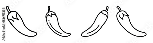 Four eggplants vector illustration, aubergine drawing, vegetable clip art, healthy food outline, fresh produce, garden harvest