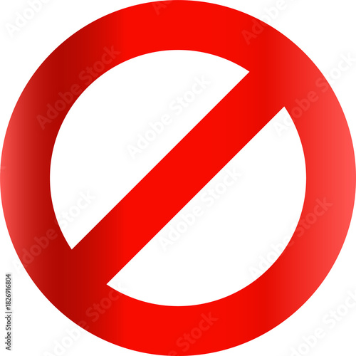 Wallpaper Mural Bright red prohibition symbol on a transparent background, ideal for warning signs, restriction labels, safety icons, and user interface design elements Torontodigital.ca