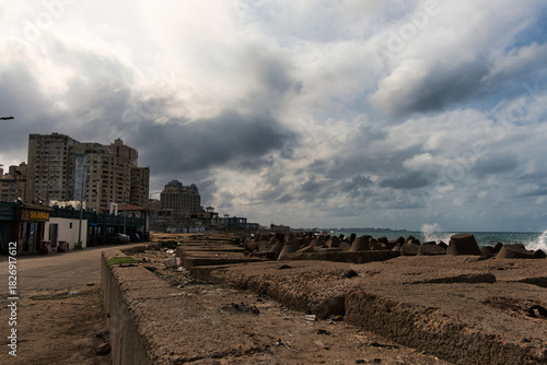 view of the city from the beach
