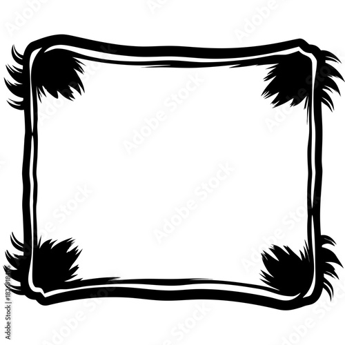 Black and white decorative frame with spiky corner accents
