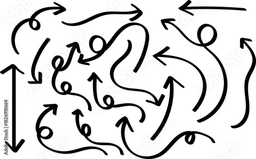 Hand drawn arrow collection directional elements for design and illustration projects
