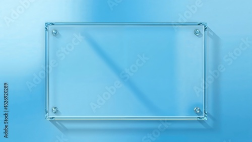 Wallpaper Mural A clear glass plaque on a blue background. Torontodigital.ca