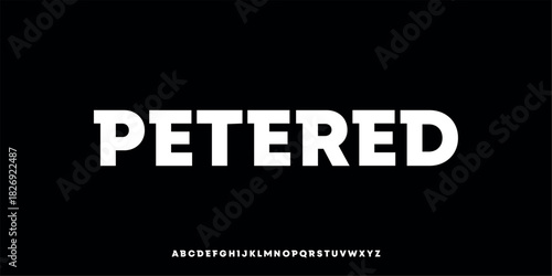 A vector illustration of a bold, bold, and characterful sans serif alphabet font. Featuring solid letterforms, balanced proportions, and a modern geometric style.