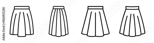 Explore different skirt styles a line pleated gathered and flared skirt fashion design template