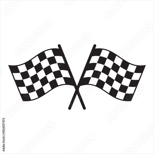 Two crossed checkered flags symbolizing victory and success in racing