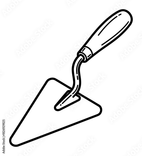 Masonry and gardening trowel outline icon