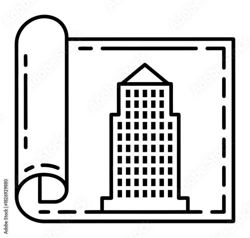 Building blueprint architectural plan icon