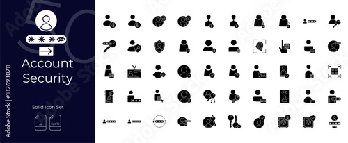 Account Security Solid Editable Icons set