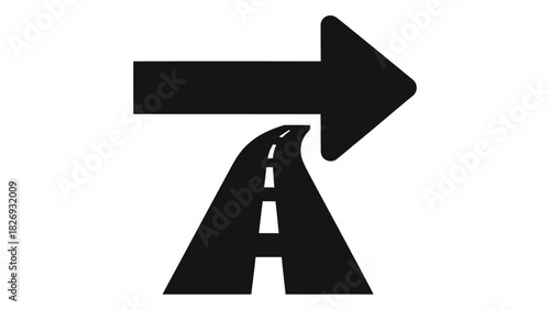 Pathway forward arrow icon representing progress, future direction, advancement, and forward movement concept graphic de