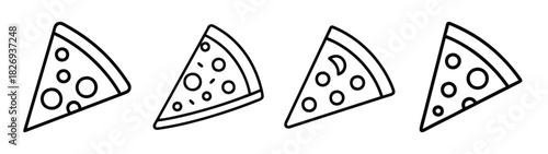 Delicious pizza slices vector illustration for restaurant menu italian food and fast food design