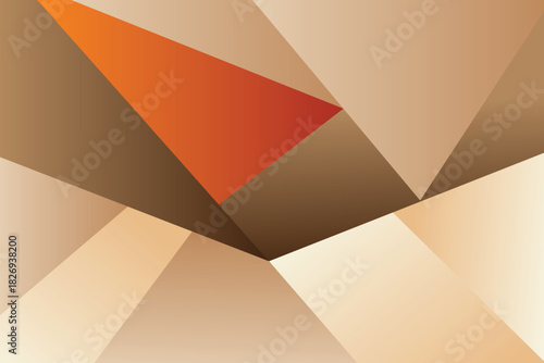 Abstract geometric background with shades of brown and orange triangles