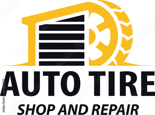Auto tire shop and repair service logo concept graphic resource