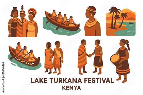 Lake turkana festival celebration: traditional culture and scenic landscapes