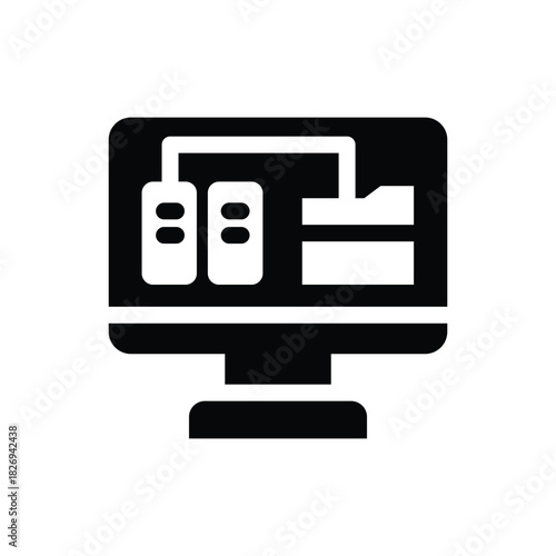 data library glyph icon illustration vector graphic.eps