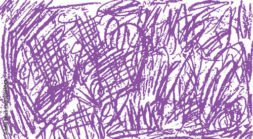 Scribble. Abstract. Texture. A chaotic hand drawn vector background of purple crayon or marker scribbles for a children's design, a school project, or a creative and messy texture.