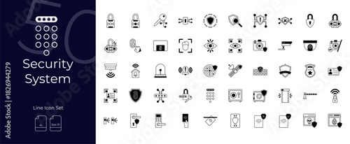Security System Duotone Editable Icons set