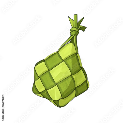 Illustration of Ketupat A Traditional Rice Cake.