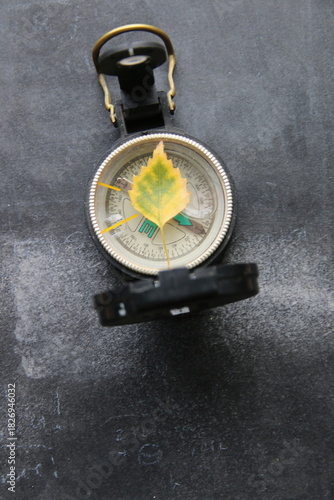 А compass on a vintage background. Symbol of Direction, Guidance, Navigation.