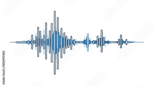 Abstract blue sound wave visualization representing audio signal.