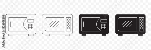Microwave oven icon. Kitchen appliance symbol, featuring a simple design, ideal for templates, web design