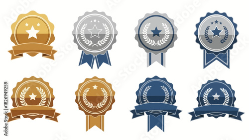 Collection of Award Ribbons and Medals for Recognition and Achievement.