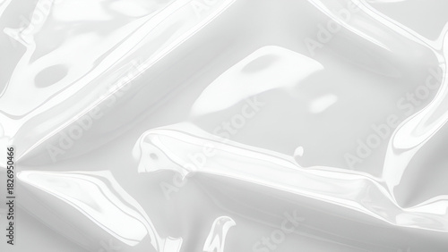 Abstract White Plastic Film Texture With Light Reflections