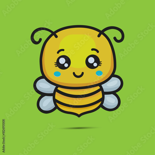 Cute cartoon animal character illustration with a happy smile