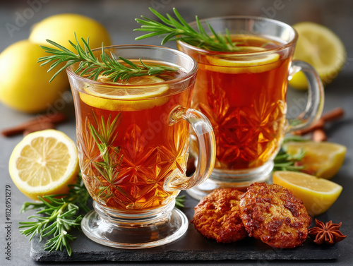Hot rum toddy winter drink