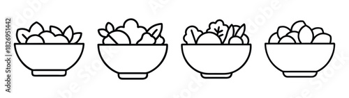 Four potted plants vector illustration for home decor gardening and botany design concepts and art projects