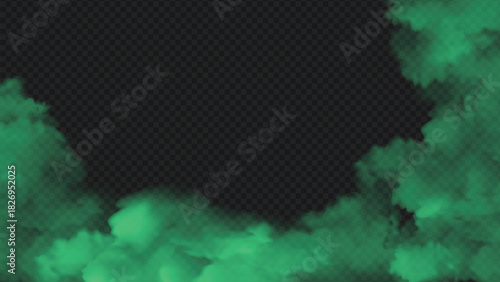 Green realistic smoke foggy overlay border effect