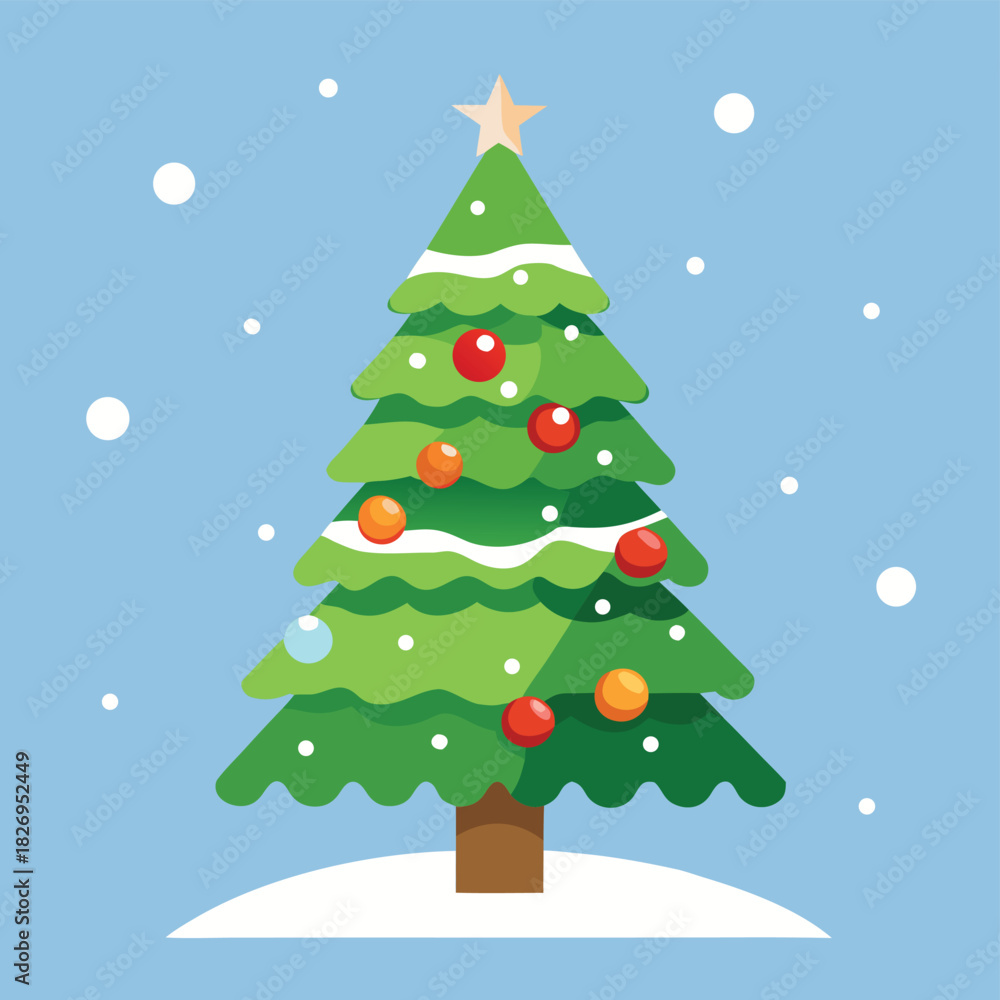 Fototapeta premium christmas tree in snow