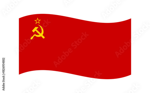 Waving flag of Soviet Union or USSR