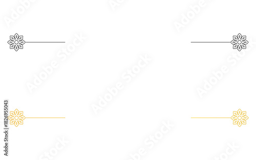 Islamic floral text header accent in black and gold – A refined Islamic floral accent crafted for Ramadhan banners, Eid greetings, posters, title highlights, and luxury Islamic graphic templates 