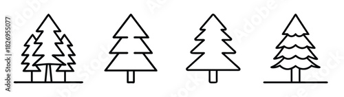 Vector illustration of christmas trees evergreen trees pine trees forest trees holiday trees simple trees