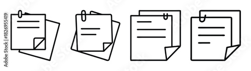 Paper documents with paperclips vector illustration for office notes and memo organization tasks