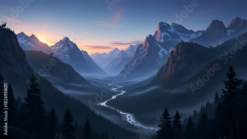 sunrise over the mountains