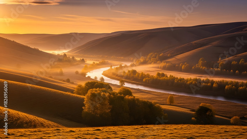 sunset in the mountains