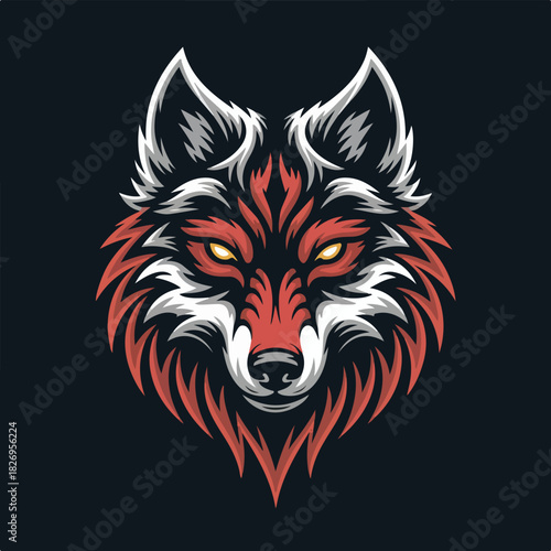 Tribal Wolf Head Vector Illustration
