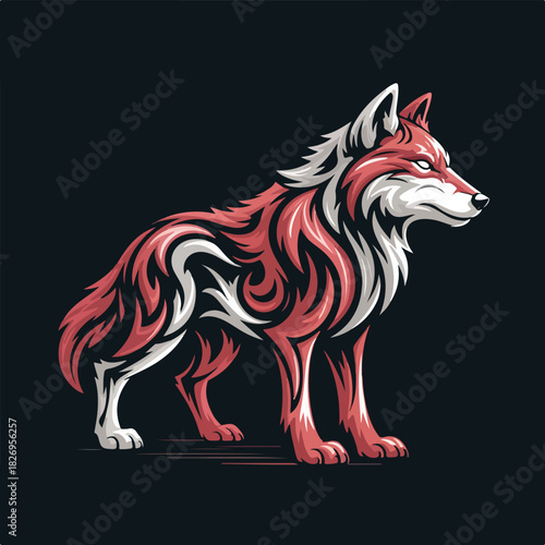 Tribal Wolf Head Vector Illustration