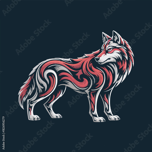 Tribal Wolf Head Vector Illustration