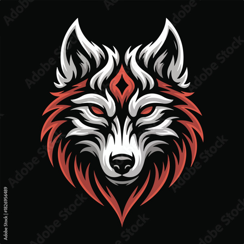 Tribal Wolf Head Vector Illustration