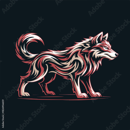 Tribal Wolf Head Vector Illustration