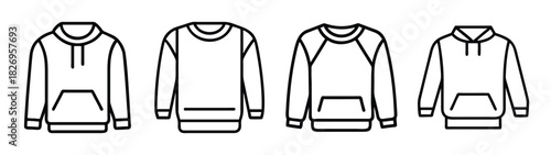 Shop trendy hoodie sweatshirt designs vector illustration for fashion apparel and clothing line ideas