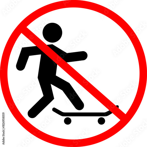 No Skateboarding Prohibition Sign