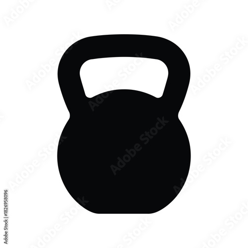 Simple black silhouette of a kettlebell weight