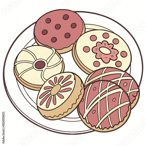 A delicious assortment of chocolate chip cookies on a plate